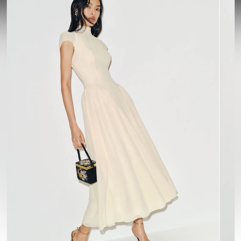 Reformation Cream Midi Dress